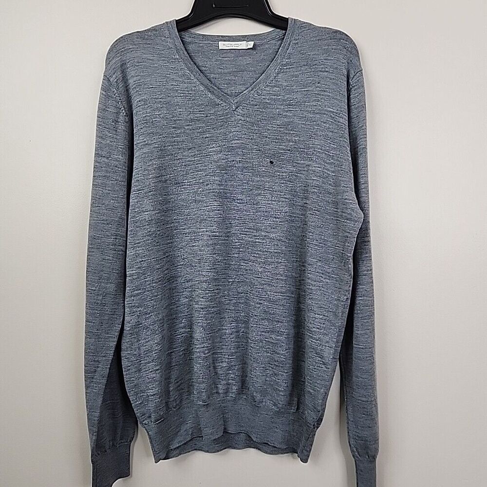 Suitsupply Merino Wool Lightweight V-Neck Long Sleeve Sweater Large